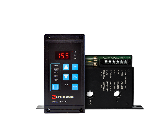 Load Controls PFR-1550 V fast response load controller for real-time motor load monitoring and equipment protection. 