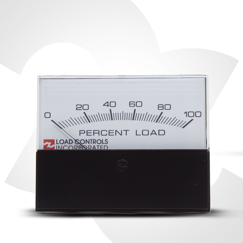 Percent load meter with 'Load Controls Incorporated' branding on a white background Front View