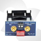 Electronic component with 'Load Controls Inc' branding on a white background. Range Finder Toroid Close Up View