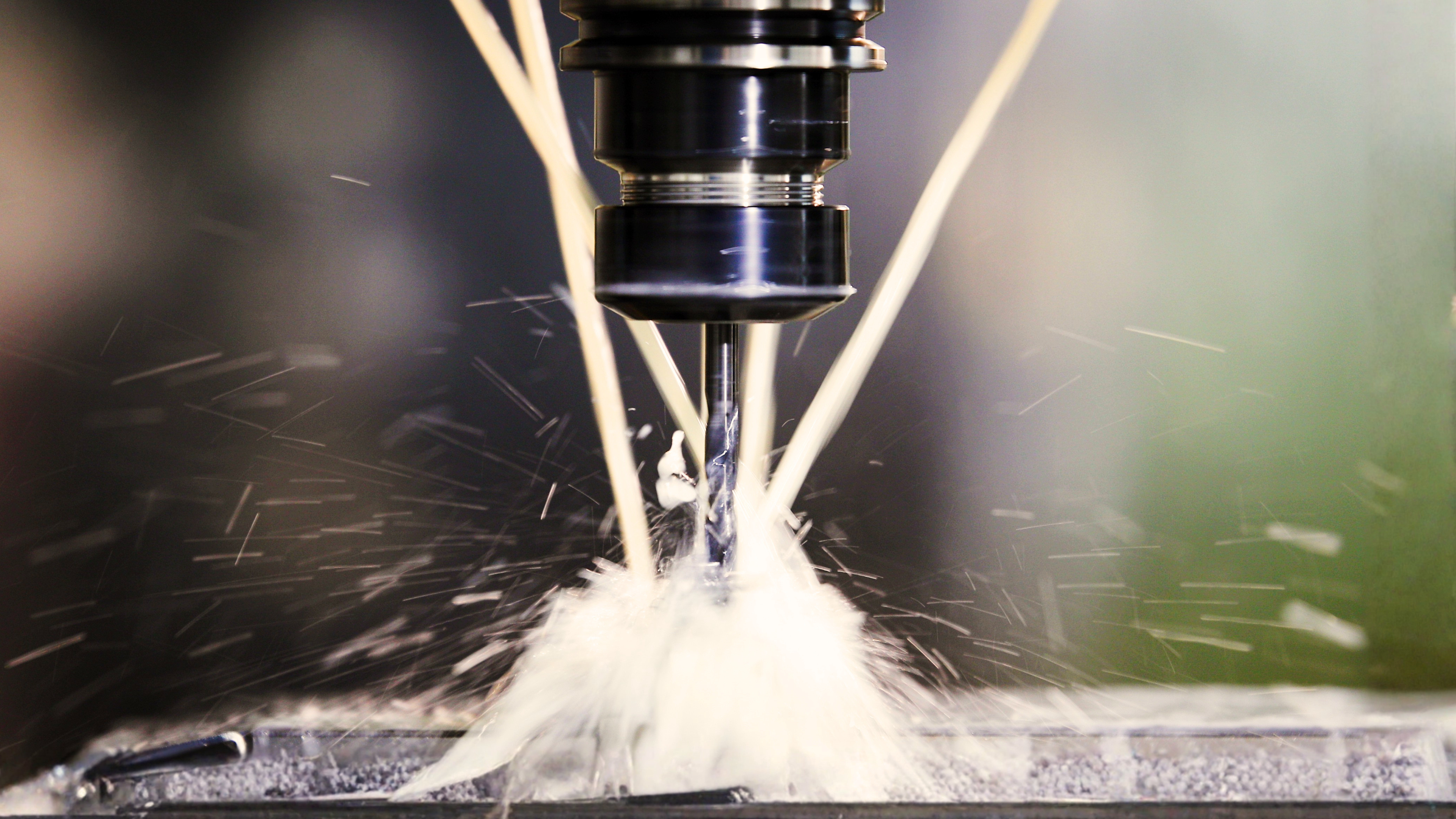 CNC milling machine using Load Controls UPC for cutting tool load monitoring, machining optimization, and tool break detection.